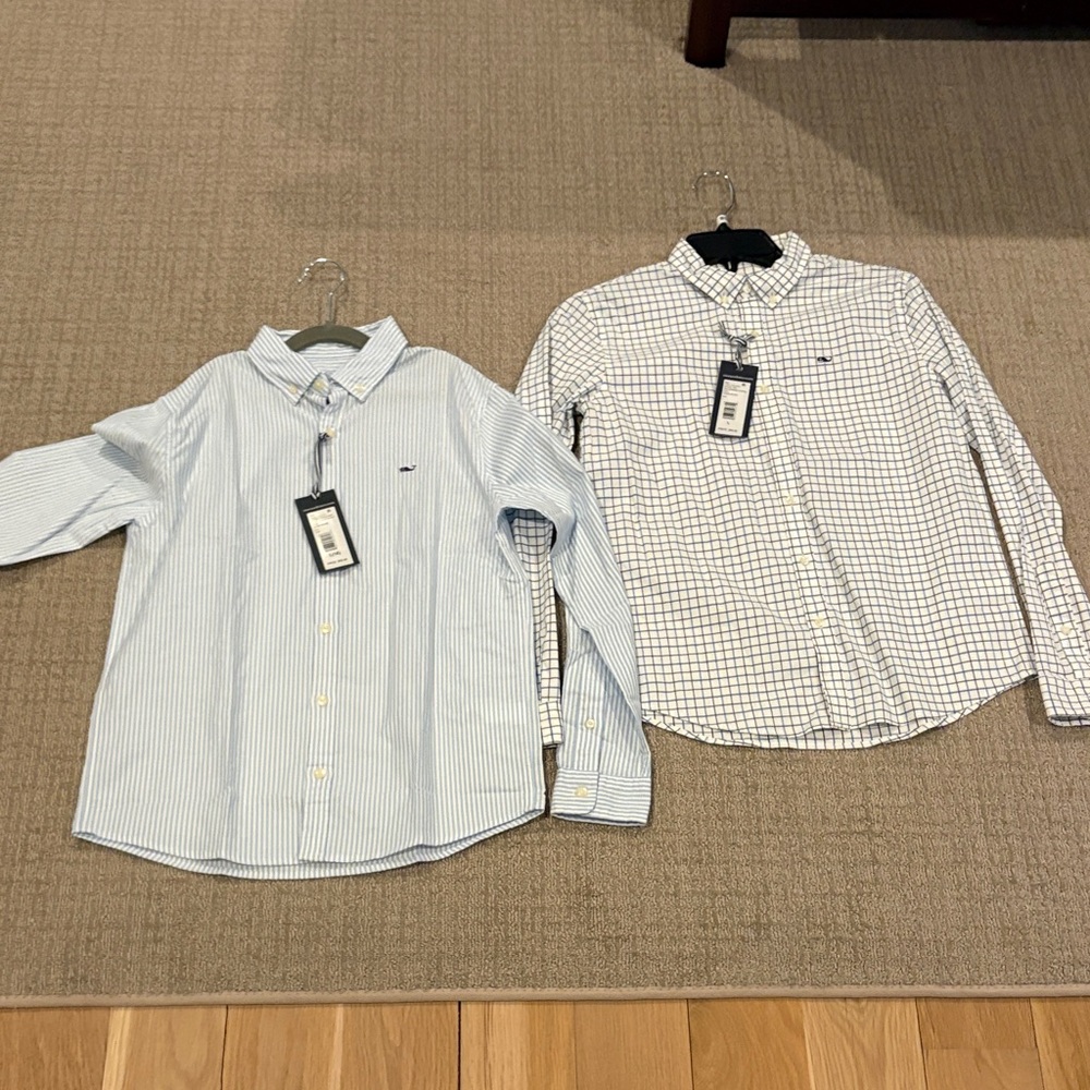 NWT Vineyard Vines Kids Button Down Shirts - Blue and White